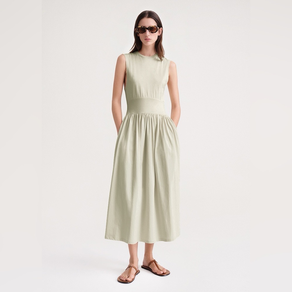 Toteme cotton dress in pale sage